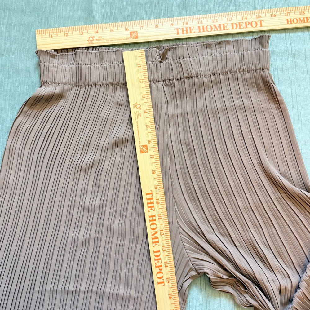 Joie Women Mauve Taupe Pleated Wide Leg High Rise Pull On Crop Pants Large Boho - Picture 6 of 9